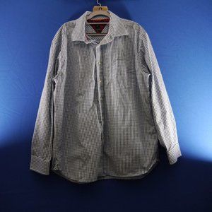 Tommy Hilfiger Long Sleeve 80's Two Ply Cotton Blue Plaid Shirt
